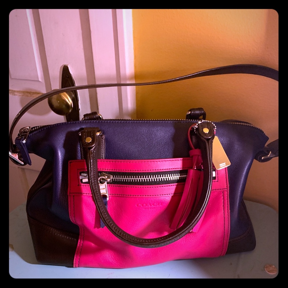 Coach color block medium sized shoulder bag